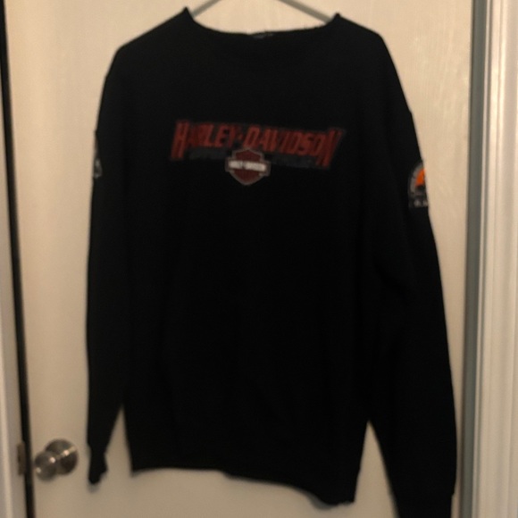 Harley-Davidson Black and Red sweat shirt patches on each sleeve - Picture 1 of 6